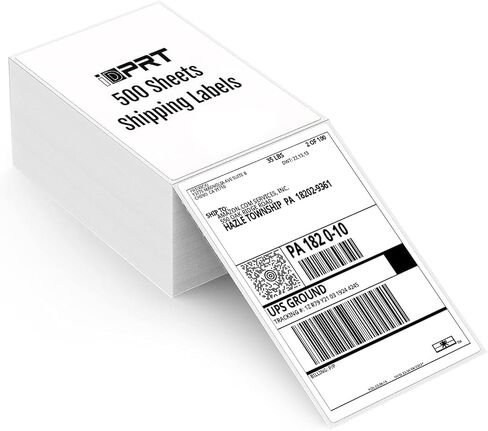 iDPRT 500 قطعة 4 × 6 ملصقات شحن، ملصق شحن مباشر حراري، ملصقات قابلة للطي بمروحة، ملصق شحن حراري لطابعة الملصقات، ملصقات لكل كومة، ملصقات فارغة للعناوين للمكتب، ملصقات لاصقة قوية in Kuwait