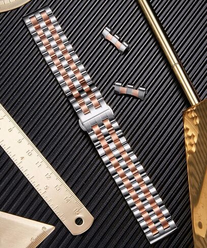 BINLUN Stainless Steel Watch Band Replacement Metal Watch Straps for Men and Women 18mm/19mm/20mm/21mm/22mm/24mm with Curved and Straight End in Silver, Gold, Black, Rose Gold, Two Toned in Kuwait