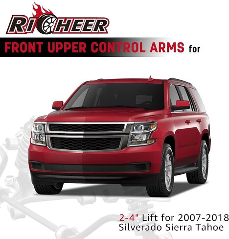 أذرع التحكم العلوية الأمامية 2-4 بوصة لـ 2007-2018 سيلفرادو 1500 جي إم سي سييرا 1500 مع وصلة كروية، 2-4 بوصة تعليق رفع أذرع تحكم أنبوبية قابلة للتعديل لـ 07-14 يوكون تاهو سوبربان (أحمر) in Kuwait