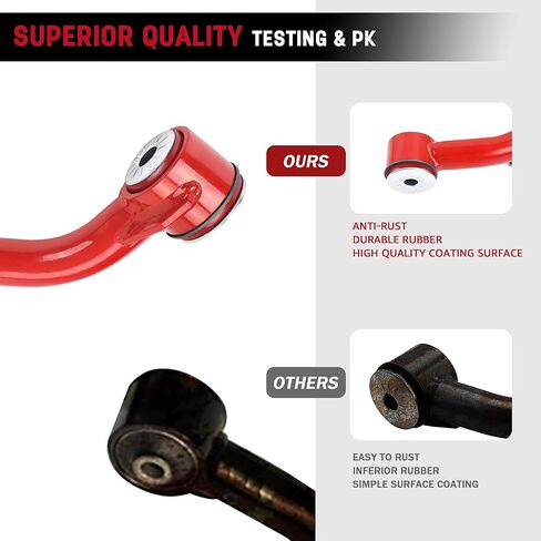 أذرع التحكم العلوية الأمامية 2-4 بوصة لـ 2007-2018 سيلفرادو 1500 جي إم سي سييرا 1500 مع وصلة كروية، 2-4 بوصة تعليق رفع أذرع تحكم أنبوبية قابلة للتعديل لـ 07-14 يوكون تاهو سوبربان (أحمر) in Kuwait