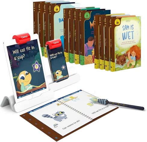 Osmo - مغامرة القراءة - مجموعة أدوات البدء في القراءة لأجهزة iPad وiPhone - 12 كتابًا - للأعمار من 5 إلى 7 سنوات - تبني إتقان القراءة والصوتيات وتعلم القراءة والفهم والكلمات البصرية (قاعدة Osmo متضمنة) in Kuwait