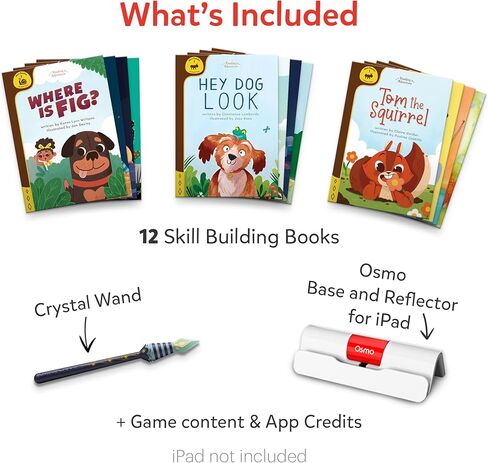 Osmo - مغامرة القراءة - مجموعة أدوات البدء في القراءة لأجهزة iPad وiPhone - 12 كتابًا - للأعمار من 5 إلى 7 سنوات - تبني إتقان القراءة والصوتيات وتعلم القراءة والفهم والكلمات البصرية (قاعدة Osmo متضمنة) in Kuwait