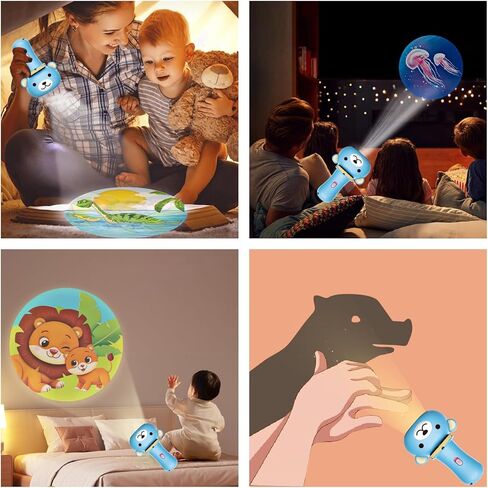 Toddler Toy Flashlight Projector - Kids Christmas-Toys Flashlight Learning for Boys Girls Age 3 4 5, 64 Fruits Car Animals Dinosaurs Numbers 26 Letter Patterns, Nightlight Toy for Cognition Bedtime in Kuwait