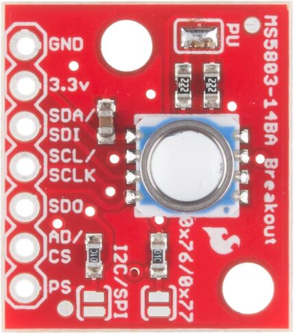 SparkFun Pressure Sensor Breakout - MS5803-14BA High Resolution Pressure Sensor I2C and SPI Interface Resolution Range of 1/0.6/0.4/0.3/0.2 mbar. in Saudi Arabia