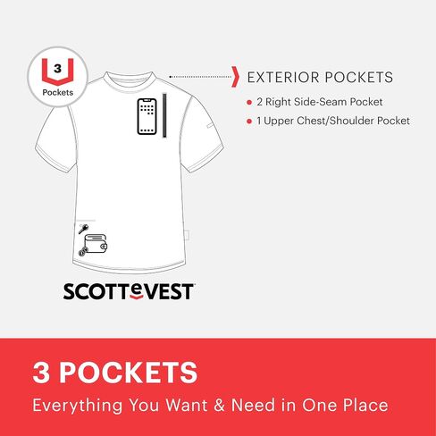 SCOTTeVEST Men's Bamboo T-Shirt | 3 Pockets | Anti-Pickpocket in Saudi Arabia