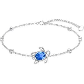 Turtle Bracelet for Women 925 Sterling Silver London Blue Topaz Beach Sea Turtle Beach Bracelet Hawaii Ocean Jewelry Gifts in Saudi Arabia