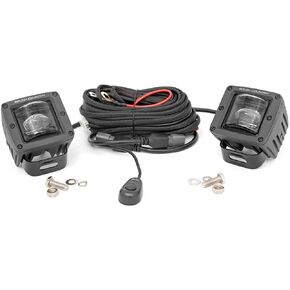 Rough Country 2" Square SAE LED Fog Lights | 2400 Lumens | Pair - 70907 in Saudi Arabia