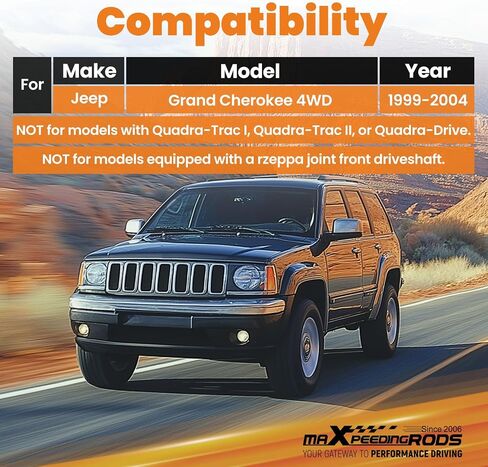 maXpeedingrods 2" Lift Kit for Jeep Grand Cherokee WJ 4WD 1999-2004, Suspension Lift Kit w/Shocks, G1 Version, Gray in Saudi Arabia