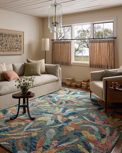 Loloi Tilly Collection TIL-05 Green/Multi 5'-0" x 7'-6" Area Rug in Saudi Arabia