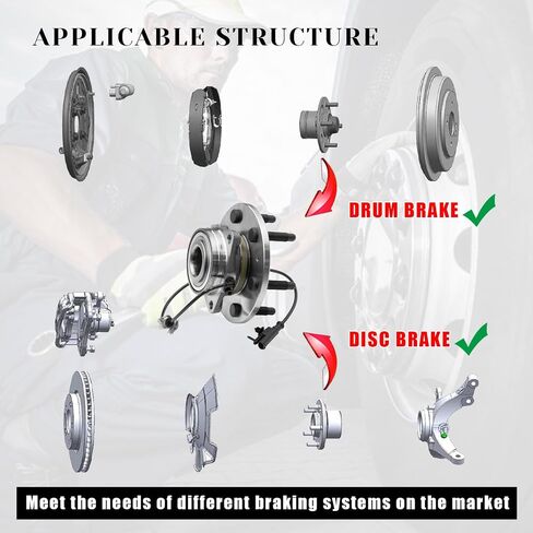 4WD Front Wheel Bearing Hubs Assembly Fit 2007-2014 Chevy Cadillac GMC Silverado Suburban 1500 Tahoe Avalanche Sierra 1500 Yukon XL Escalade ESV EXT, 6 Lugs w/ABS, Pair Hubs, Replaces 515096 in Saudi Arabia