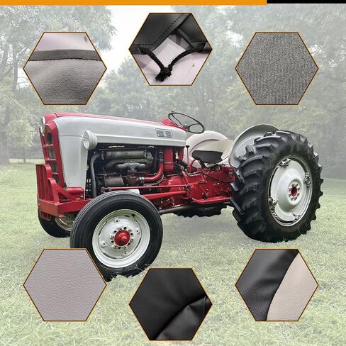 Seat Cover Compatible with Ford Tractors NAA, Jubiee, 600, 601, 800, 900, Heavy Duty Leather Seat Cover, White and Red in Saudi Arabia