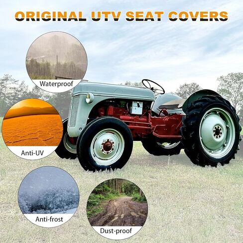 Seat Cover Compatible with Ford Tractors NAA, Jubiee, 600, 601, 800, 900, Heavy Duty Leather Seat Cover, White and Red in Saudi Arabia
