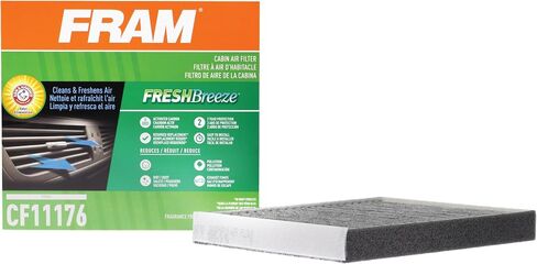 FRAM Fresh Breeze Cabin Air Filter Replacement for Car Passenger Compartment w/ Arm and Hammer Baking Soda, Easy Install, CF11176 for Ford Vehicles in Saudi Arabia