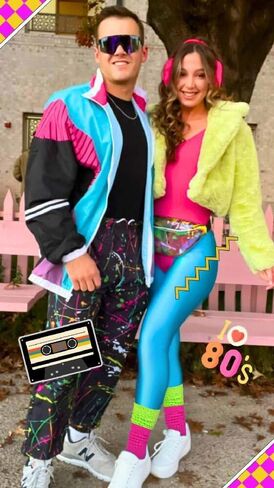 2 أزواج جوارب ترهل نيون للنساء 80s 90s جوارب نسائية طويلة للغاية لتدفئة الساق عالية الركبة ملابس حفلات نيون in Kuwait