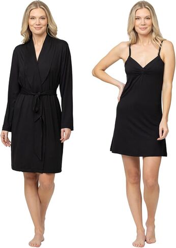 مجموعات ثوب نوم ورداء بيجاما جرام للنساء - مجموعات فساتين ورداء مقاس كبير للنساء، مجموعة نوم هدية حريرية in Kuwait