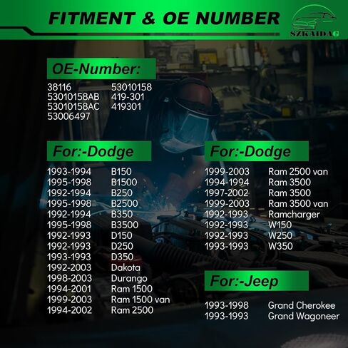 38116 مجموعة شداد حزام القيادة لـ: - دودج لـ: -Ram 1500 2500 1994-2001/ Dakota Durango لـ: -Jeep Grand Cherokee 1993-2008/ Grand Wagoneer 1993 حزام شداد OE# 53010158AB، 53010158AC in Saudi Arabia