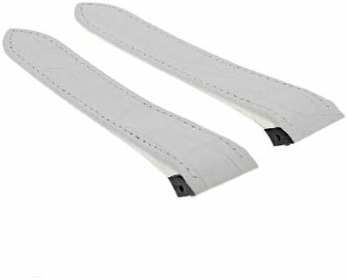 Ewatchparts 23mm Leather Watch Band Strap Compatible With 38mm Cartier Santos 100 XL White in Saudi Arabia