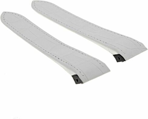 Ewatchparts 23mm Leather Watch Band Strap Compatible With 38mm Cartier Santos 100 XL White in Saudi Arabia