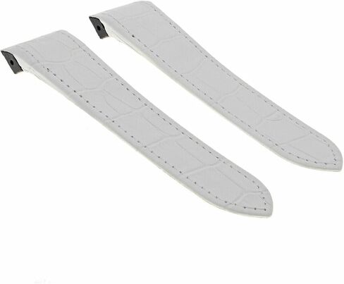 Ewatchparts 23mm Leather Watch Band Strap Compatible With 38mm Cartier Santos 100 XL White in Saudi Arabia