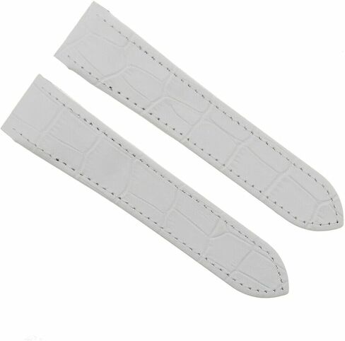 Ewatchparts 23mm Leather Watch Band Strap Compatible With 38mm Cartier Santos 100 XL White in Saudi Arabia