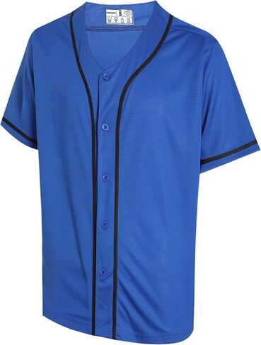 Men's Plain Baseball Jerseys Casual Button Down Shirts Short Sleeve Sport Uniforms in Saudi Arabia