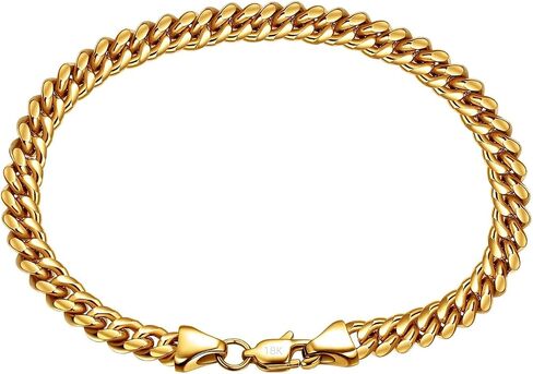 18K gold bracelet, women's hip-hop mesh bracelet, men's solid Miami Cuban bracelet, Valentine's Day/Birthday/Christmas gift box packaging in Saudi Arabia
