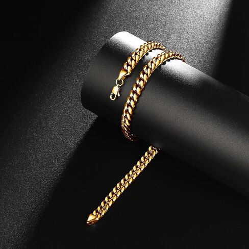 18K gold bracelet, women's hip-hop mesh bracelet, men's solid Miami Cuban bracelet, Valentine's Day/Birthday/Christmas gift box packaging in Saudi Arabia
