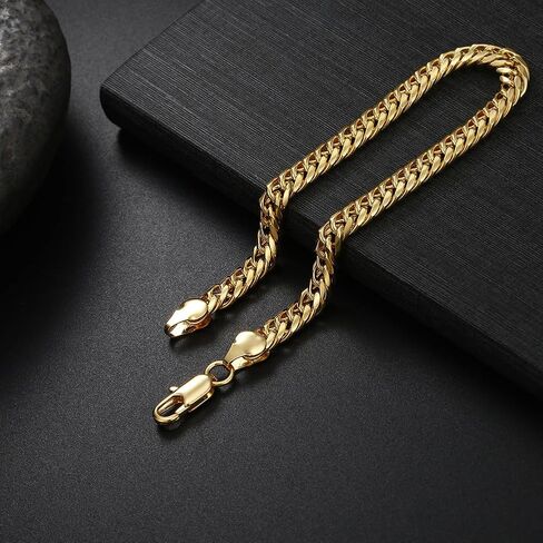 18K gold bracelet, women's hip-hop mesh bracelet, men's solid Miami Cuban bracelet, Valentine's Day/Birthday/Christmas gift box packaging in Saudi Arabia