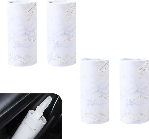 4PCS Car Tissue Holder, Car Travel Cup Holder with 4 Pack Facial Tissues, Tissues Cylinder Box Container, Auto Interior Accessories, Universal for Sedan, SUV, Truck (Black) in Saudi Arabia
