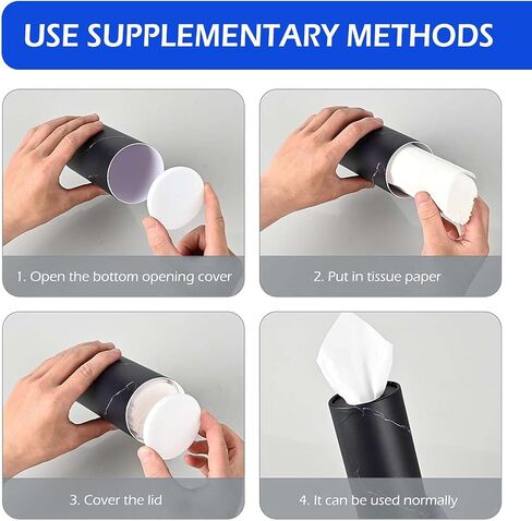 4PCS Car Tissue Holder, Car Travel Cup Holder with 4 Pack Facial Tissues, Tissues Cylinder Box Container, Auto Interior Accessories, Universal for Sedan, SUV, Truck (Black) in Saudi Arabia