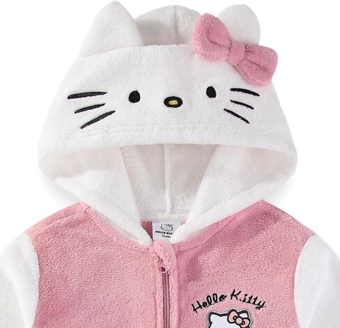معطف بغطاء للرأس للفتيات من Hello Kitty Sanrio مع أذنين وفيونكة للأطفال الصغار والكبار in Kuwait