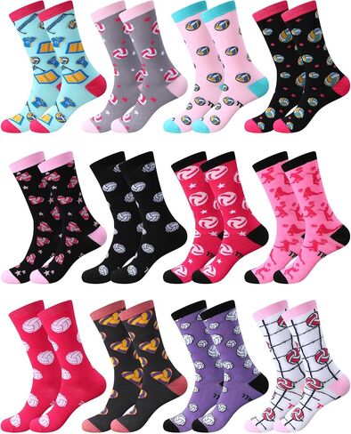 12 Pairs Sport Socks for Men Women Novelty Crew Socks Bulk Size 6-12 Team Gifts for Party Favors in Saudi Arabia