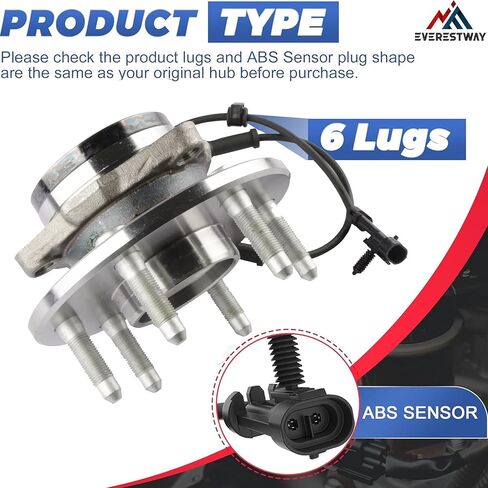 4X4 4WD ONLY 515036 Front Wheel Hub Bearing Assembly Compatible for 1999-2006 Chevrolet Silverado &Suburban 1500 Compatible for 1999-2006 GMC Sierra 1500 6-Lugs w/ABS in Saudi Arabia