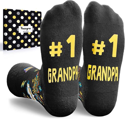 HAPPYPOP Funny Socks For Him - Son Papa Grandpa Gifts, Cool Gifts For Men in Saudi Arabia