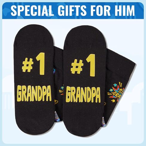 HAPPYPOP Funny Socks For Him - Son Papa Grandpa Gifts, Cool Gifts For Men in Saudi Arabia