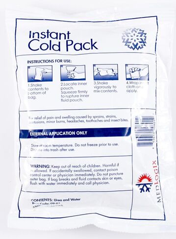 Large Instant Cold Packs | Made in USA | Non-Toxic | 24 Pack 6"x9" | Disposable Ice Cold Compress for First Aid, Pain Relief, Swelling, Hot Flashes, Toothaches, Migraines, Insect Bites in Saudi Arabia