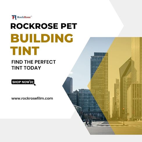 Rockrose Pet Building Tint Film Film - فيلم الخصوصية للنافذة في اتجاه واحد للمكاتب المنزلية - صبغة نافذة مرآة لاصقة مع حجب للأشعة فوق البنفسجية - مقاس 36 بوصة × 15 قدمًا - ذهبي وفضي in Saudi Arabia