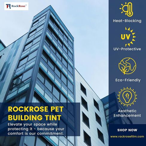 Rockrose Pet Building Tint Film Film - فيلم الخصوصية للنافذة في اتجاه واحد للمكاتب المنزلية - صبغة نافذة مرآة لاصقة مع حجب للأشعة فوق البنفسجية - مقاس 36 بوصة × 15 قدمًا - ذهبي وفضي in Saudi Arabia