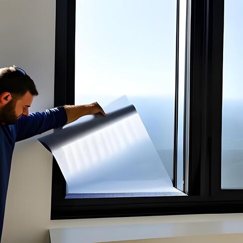 Rockrose Pet Building Tint Film Film - فيلم الخصوصية للنافذة في اتجاه واحد للمكاتب المنزلية - صبغة نافذة مرآة لاصقة مع حجب للأشعة فوق البنفسجية - مقاس 36 بوصة × 15 قدمًا - ذهبي وفضي in Saudi Arabia