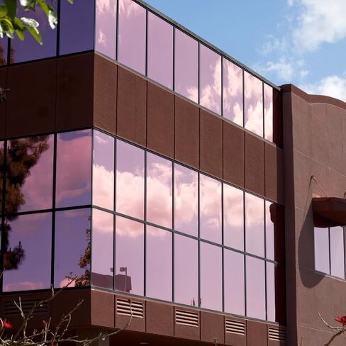 Rockrose Pet Building Tint Film Film - فيلم الخصوصية للنافذة في اتجاه واحد للمكاتب المنزلية - صبغة نافذة مرآة لاصقة مع حجب للأشعة فوق البنفسجية - مقاس 36 بوصة × 15 قدمًا - ذهبي وفضي in Saudi Arabia