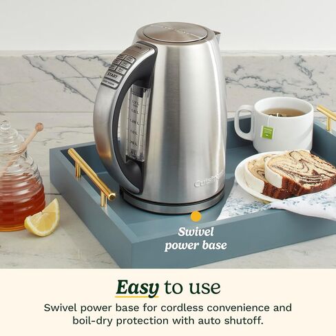 Cuisinart Caskata PerfecTemp 1.7-Liter Capacity, Cordless 1500-Watts for Fast Heat Up, Stay Cool Non-Slip Handle CPK-17P1CK in Saudi Arabia