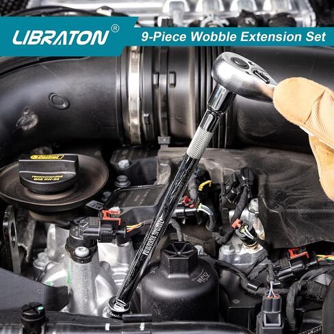LIBRATON Wobble Extension Set, Socket Extensions Set, Ratchet Extensions 1/4", 3/8", 1/2", Cr-V, with EVA Storage Tray in Saudi Arabia
