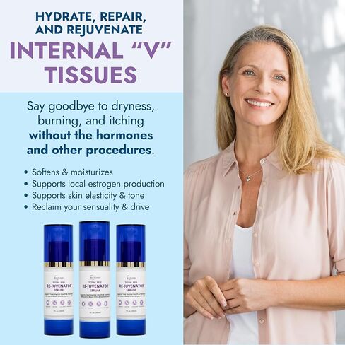 مصل Total Fem ReJuvenator - مرطب مهبلي داخلي مع DHEA وحمض الهيالورونيك - دعم مهبلي حميم خالي من الهرمونات لانقطاع الطمث وما بعد الولادة والمزيد - 30 مل in Saudi Arabia