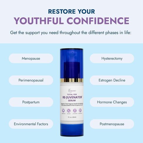 مصل Total Fem ReJuvenator - مرطب مهبلي داخلي مع DHEA وحمض الهيالورونيك - دعم مهبلي حميم خالي من الهرمونات لانقطاع الطمث وما بعد الولادة والمزيد - 30 مل in Saudi Arabia