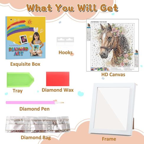 Genius maker Diamond Art Kits with Frame, 5D Diamond Art Kits, Cat Diamond Gem Art for Girls Boys, Diamond Dots Kits, Painting Arts and Crafts for Home Wall Decor(7x7inch) in Kuwait