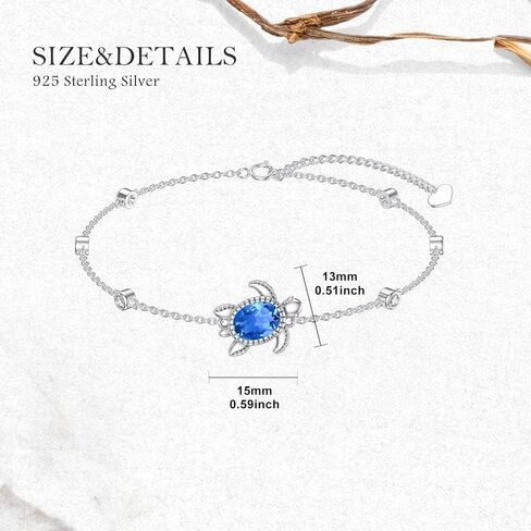 Turtle Bracelet for Women 925 Sterling Silver London Blue Topaz Beach Sea Turtle Beach Bracelet Hawaii Ocean Jewelry Gifts in Saudi Arabia