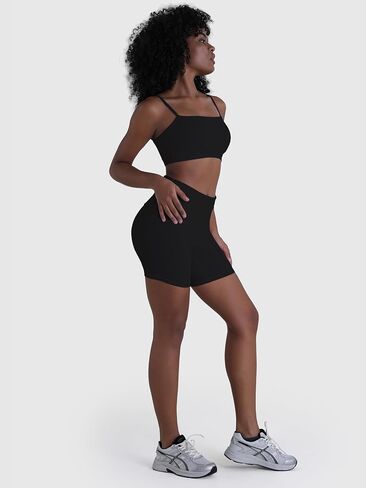 Sunzel Fold Over Biker Shorts Women High Waisted No Front Seam Tummy Control Compression Workout Athletic Gym Yoga Shorts in Saudi Arabia