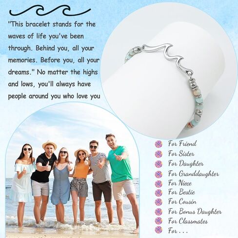 Birthday Gifts for Her Women, Cool Shoushan Wave Bracelet Gift for 21st, 30th, 40th, 50th, 60th Birthday Gift Ideas for Women Ladies Bestie Friend Sister Mom Daughter Granddaughter Niece Wife Grandma in Saudi Arabia