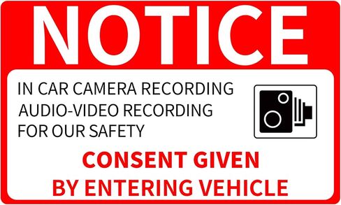 No Smoking in Car Camera Recording No Eating or Drinking Signs 2 x 4 Inch Self-Adhesive Window Stickers Decals Vinyl Removable for Car Taxi Rideshare 10 Pack in Saudi Arabia