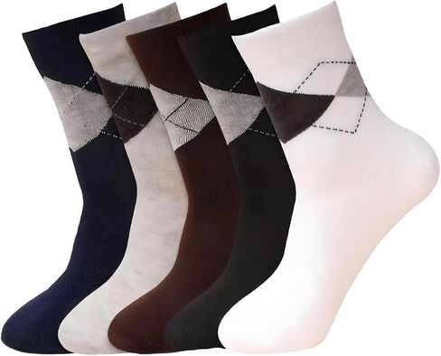 5 Pairs Fashion Cotton Crew Socks for Men Women Soft Breathable Casual Comfortable Multi-Color Socks Set in Saudi Arabia